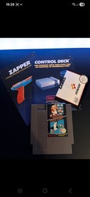 NES Nintendo Action Set Original Box Foam Tray with Mario Bros & Duck Hunt VGC