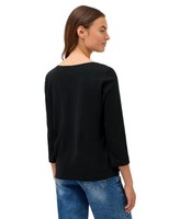 Ripp-Shirt Damen, GrößE M, Schwarz, Baumwolle, Modell-Nr. 12345