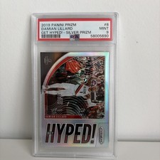 2019-20 Panini Prizm - Get Hyped! Damian Lillard #8 Silver Prizm PSA 9