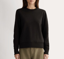 Everlane The Off-Duty Terry Crew sweatshirt black women's large