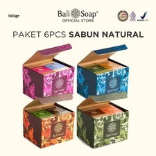 Bali Soap Gift Set 6 x 100g Natural Handmade Bar Soaps – 100% Original