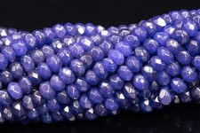4x3MM Deep Purple Blue Jade Beads AAA Natural Faceted Rondelle Loose Beads