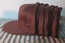 Lot of 6 Vtg Brown Blank Plain Hat Strapback Cap Adjustable Snapback Work Resell