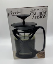 French Coffee Press Primula Tempo Glass Black 6 Cup