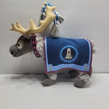 Disney Frozen Sven Reindeer Plush with Silver Bells and Blue Blanket Holiday