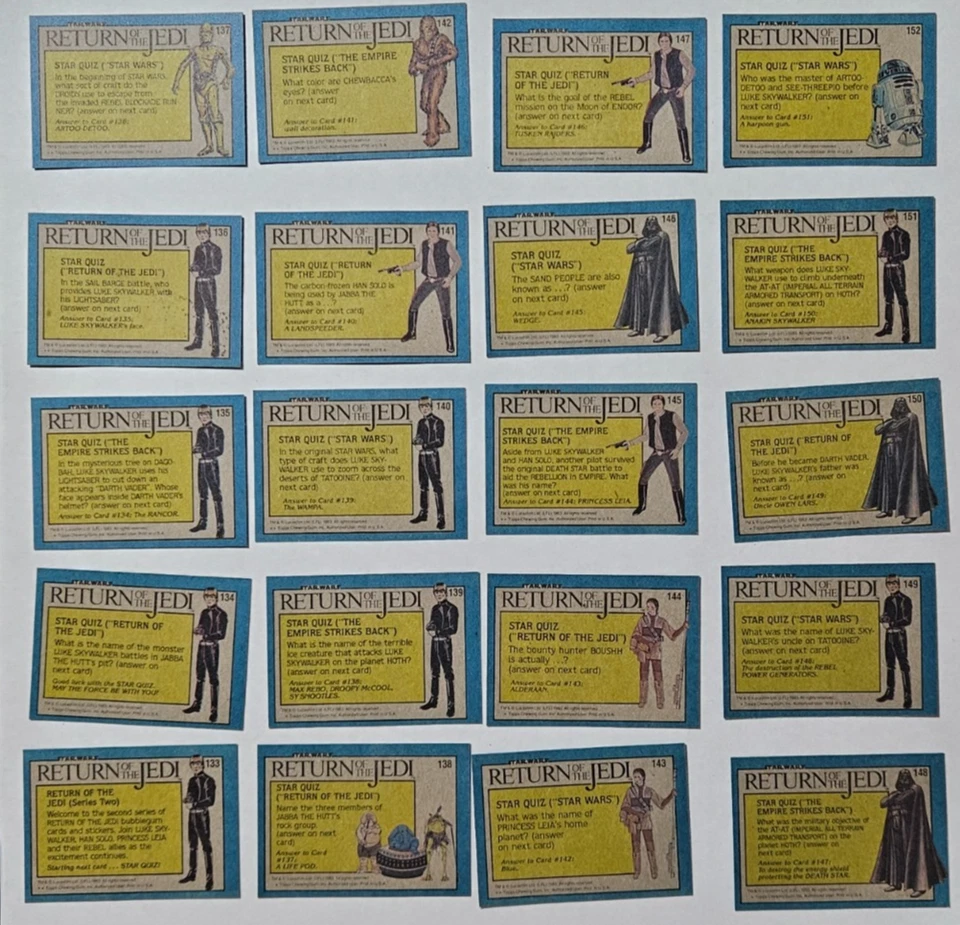 Star Wars 1983 Topps El Retorno del Jedi ROTH Serie 2 88 Cartas Juego Completo #133 Foto 4 de 4