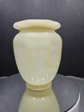 Vase, Antique Art Glass Yellow Custard Glossy Uranium Steuben Signed carder era