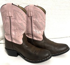 Smoky Mountain Monterey Girls Western Boots Size 2 Brown Pink Cowboy Cowgirl