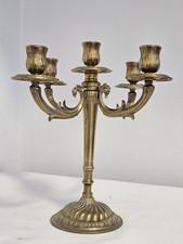 Antiker 5 armiger Messing Kerzenständer Kerzenhalter Kerzenleuchter Leuchter