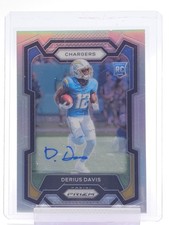 DERIUS DAVIS 2023 PANINI PRIZM ROOKIE AUTOGRAPH SILVER AUTO #351 CHARGERS Q5677