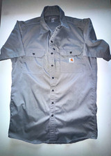Carhartt Men s Large Gray Ripstop Short Sleeve Work Shirt Rental Industrial