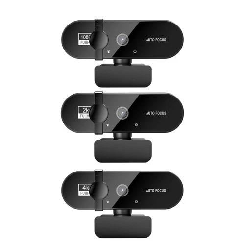 W66 Webcam with USB Port and Auto Focused 1080P/2K/4K for Remote Work