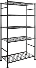 Storage Shelves - 5 Tier Shelf Organizer, Heavy Duty Garage Shelving Unit with L