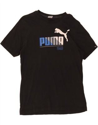Puma Herren Grafik T-Shirt Oberteil Large schwarz Baumwolle AP09