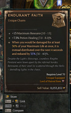  DIABLO 4 SEASON 13 ENDURANT FAITH UNIQUE CHA...