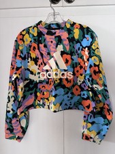 Adidas Graphic Multicolor Chic Sweatshirt Size Small Ecru Tint