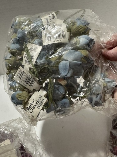Vintage Darice Mini Satinband verschiedene Farben Blumen Drahtstiel 1" Packung #1 - Bild 9 von 10