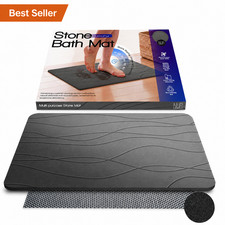 XL Stone Bath Mat Diatomite Quick Dry Non Slip Super Absorbent Bathroom Rug