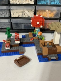 Lego Minecraft Set Lot  (21129, 21126, 21147, 21145)  Mostly Complete