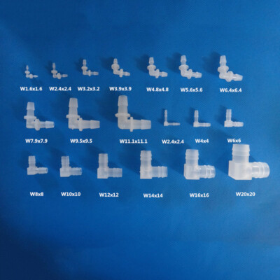 1.6-20mm Plastic Equal Reducer Elbow Pipe Connector Barbed Air Water Hose Joiner