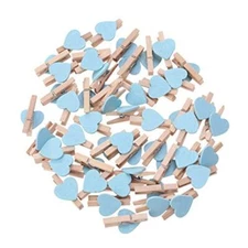 50pcs Mini Heart- Shaped Wooden Clips DIY Craft Clips Photo Paper Pegs for Ph...