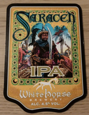 WHITE HORSE BREWERY - SARAZENEN IPA - Real Ale Pump Clip Front, Hausbar, Man Cave
