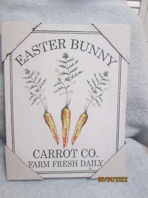 Wall Art Picture Easter Bunny Carrot Co. 10.75'' X 13.75'' New