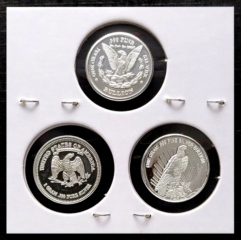 Morgan Peace Trade Dollars 3 X 1g Gram Silver Rounds EBay morgan-peace-trade-dollars-3-x-1g-gram-silver-rounds-ebay