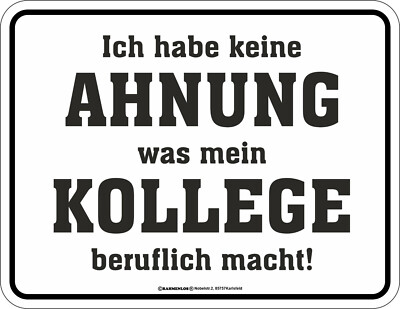 Blechschild Ich habe keine Ahnung was..........Arbeit Job Kollegen 17 x 22 cm