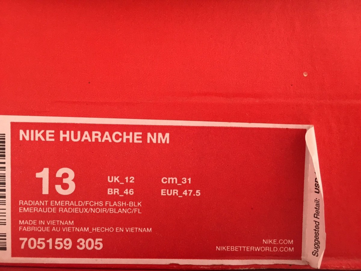 Nike Huarache NM 13 Emerald Green Purple Fuschia White 