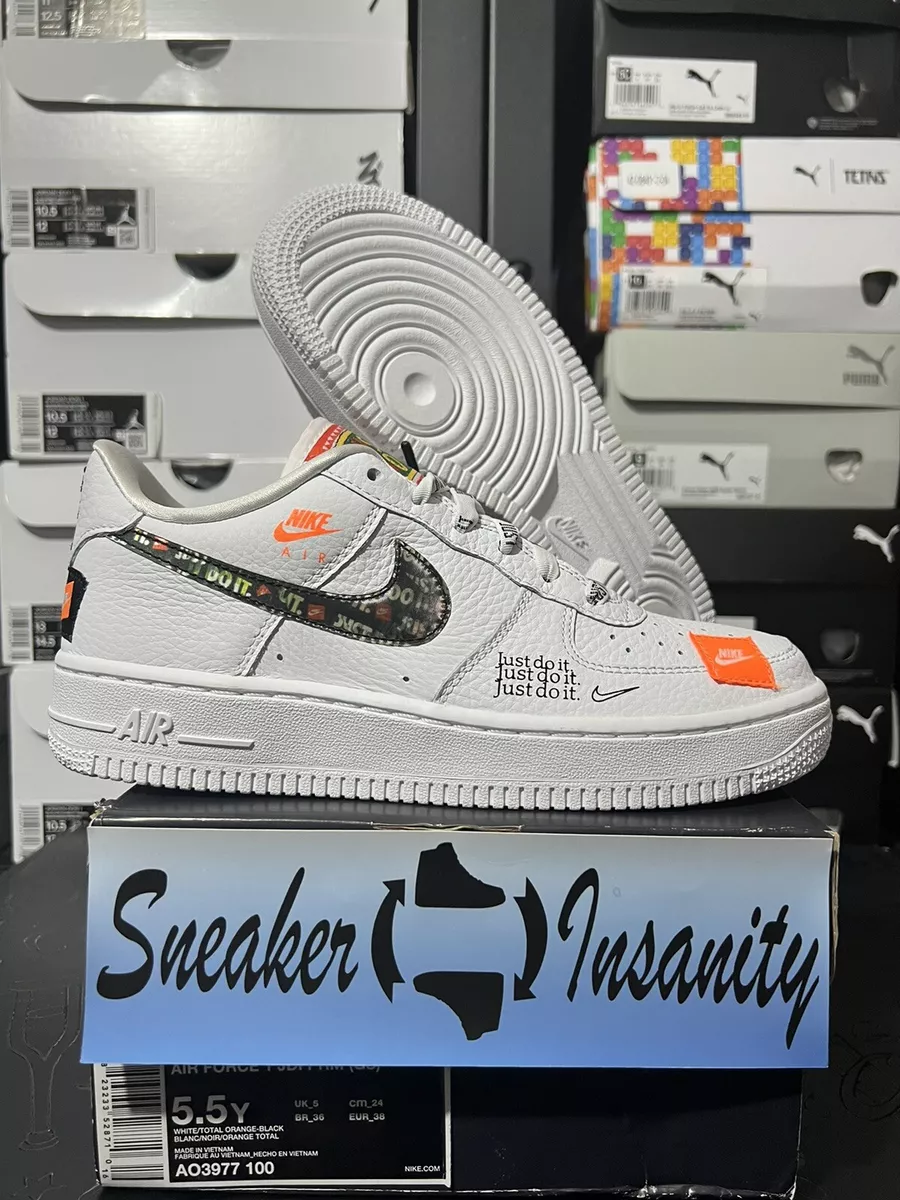 Nike Air Force 1 Low Just Do It Pack 2018 White Grade School Size 5.5Y Brand New eBay