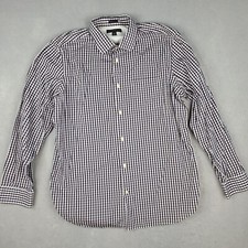 Banana Republic Shirt Men's XL 17-17 1/2 Multicolor Plaid Woven in Italy Fitted