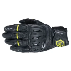 Armr Raiden 3.0 Leather Motorcycle Gloves Mens Ce Black Yellow