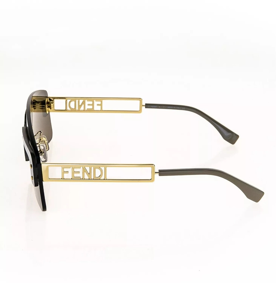 FENDI TECHNICOLOUR 40023 33E Brown Gold Unisex Mask Sunglasses