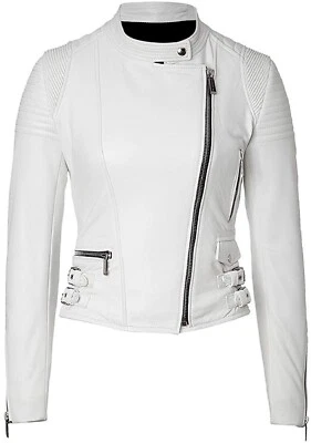 Neu Lederjacke Für Damen Biker Motorrad Echte Lammfell Leder Jacke - Bild 1 von 4