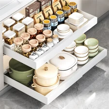 Pull Out Cabinet Organizer Expandable Heavy Duty Slide Out Drawer Storage Shelf