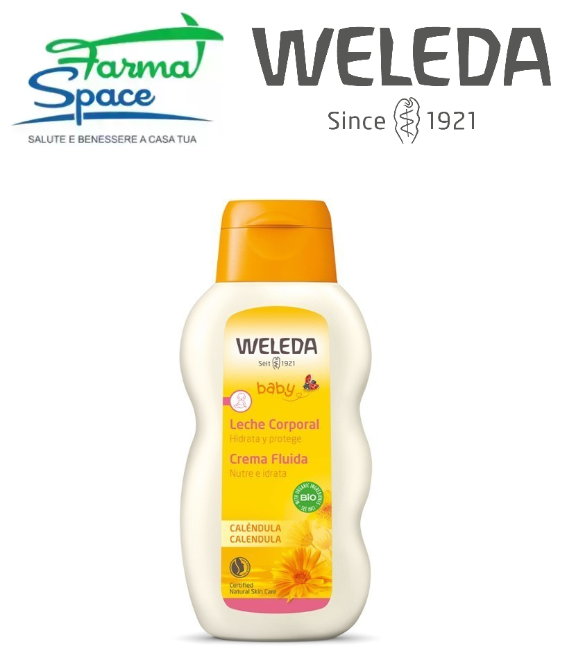 WELEDA Baby Crema Fluida alla Calendula Idratante per Bambini Pelle Secca 200 mL
