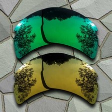US Jade Green Golden Polarized Lenses Replacement For-Oakley Flak 2.0 XL