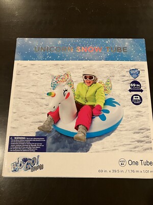 Unicorn Snow Tube 69  Long With Easy To Hold Handles! Beautiful & Fun!!