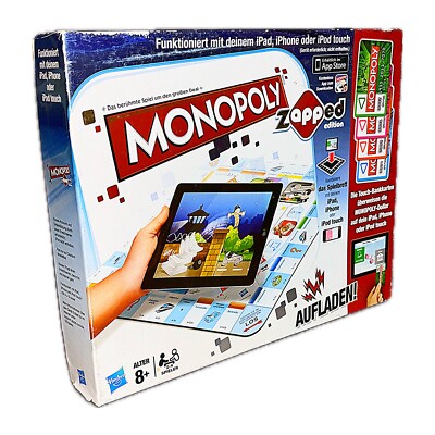 Monopoly Zapped Brettspiel 2012 Hasbro Familienspiel per App Smartphone Tablet