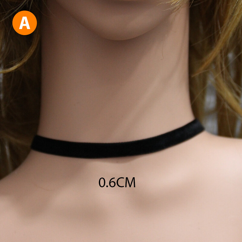 Fashion Black Choker Necklace Ribbon For Goth Women's Neck Chain SeS* | eBay