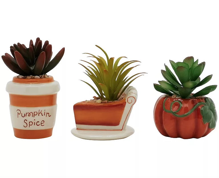 40 Celebrate Together Fall Faux Botanical Succulent Plant Lot Set Of 3