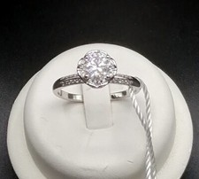 1,00 CT ANELLO SOLITARIO IN ORO BIANCO 18 KT TIT 750 E BRILLANTE