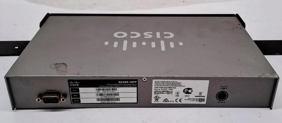 Conmutador de red Cisco SG300-10PP 10 puertos Gigabit Ethernet PoE+ Foto 4 de 4