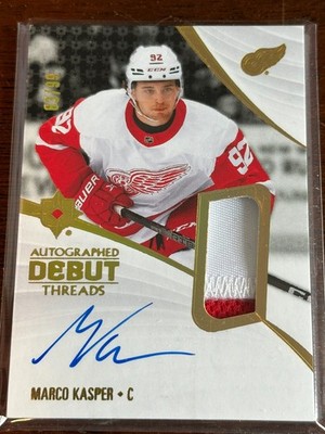 2023 Upper Deck Ultimate Marco Kasper Red Wings Patch Auto Debut Threads /99