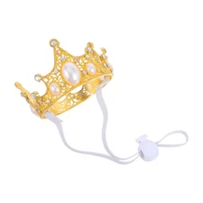  Pet Birthday Party Crown: With Adjustable Strap Small Dog Crown Hat Headdress