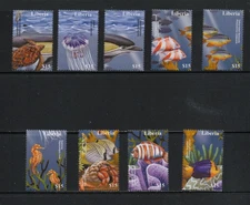 S7259   Liberia  2001   fish marine life   9v.   MNH