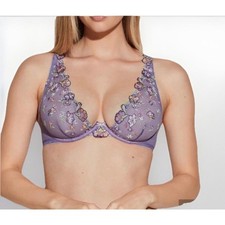 NWT Cosabella Abrima Underwire Bra Himalayan Sky Floral Embroidered Plunge 36C
