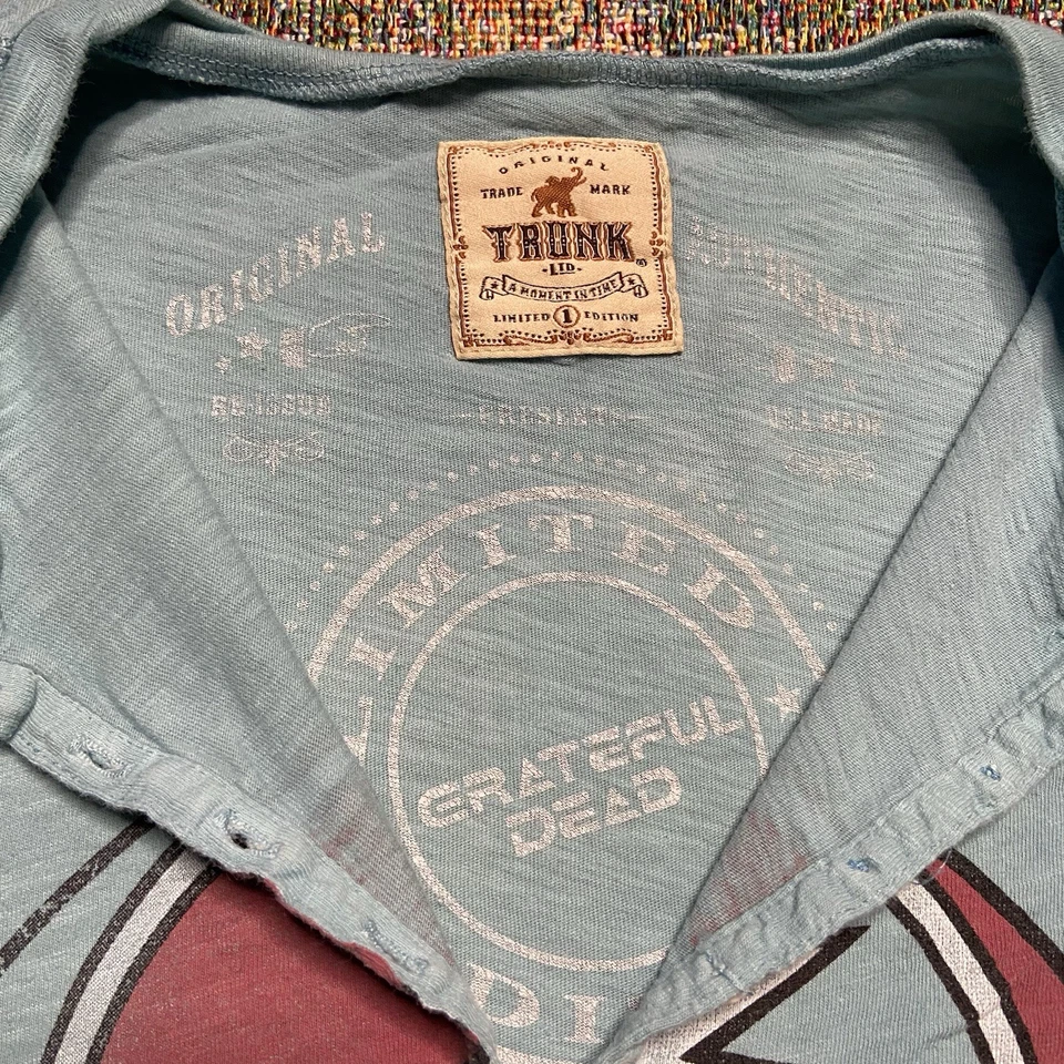 Camisa Trunk LTD Grateful Dead XS/Pequeña Sin Mangas Calavera Henley Top 2005 De Colección Y2K Foto 3 de 4