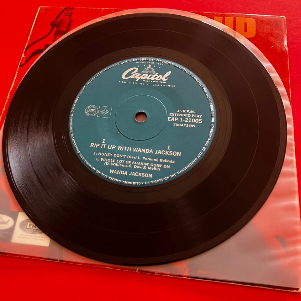 Wanda Jackson Vinyl Record Rip It Up 7" 4 Track EP Capitol EAP-1 21005 Australia - Image 2 of 4